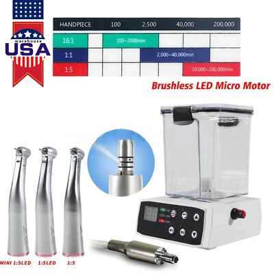 NSK Style Dental LED Electric Motor Water Tank Practice/1:5 Fiber LED Handpiece