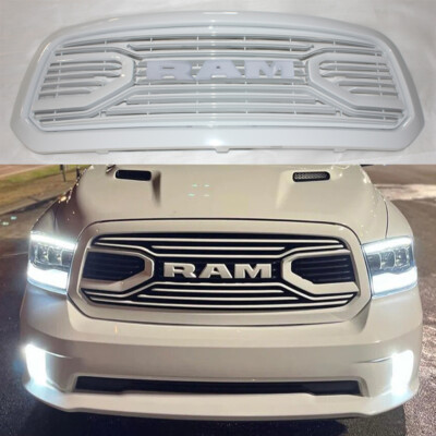 Front Grille For 2013 2014 2015 2016 2017 2018 Dodge Ram 1500 W/Letter ALL White
