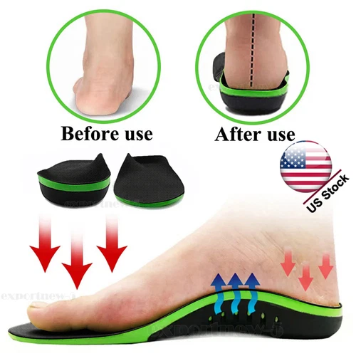 Orthotic Shoe Insoles High Arch Support Flat Feet Inserts for Plantar Fasciitis - Picture 1 of 25
