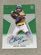 CARTER JENSEN 2020 Leaf PERFECT GAME NS GREEN AUTOGRAPH #3/10 KC Royals