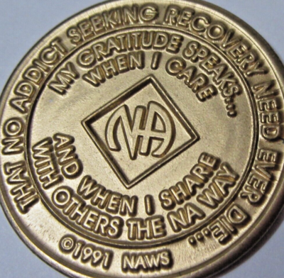 Narcotics Anonymous 60 Day Chip - Las Vegas Style Ceramic Poker Chip Sobriety Gift