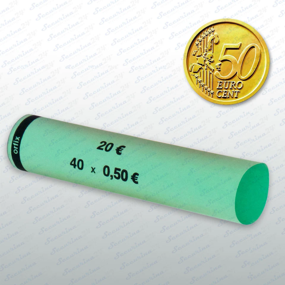 SECURINA24 Münzhülsen 50 Cent 1700 Stück Münzrollen Großpackung