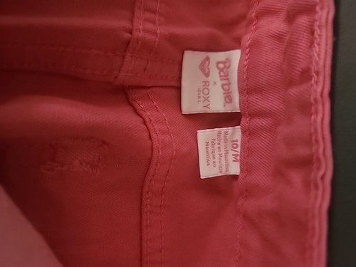 NWOT Barbie X Roxy Girls Pink Button Up Mini Jean Skirt Denim Pockets Size 10/M - Picture 7 of 8