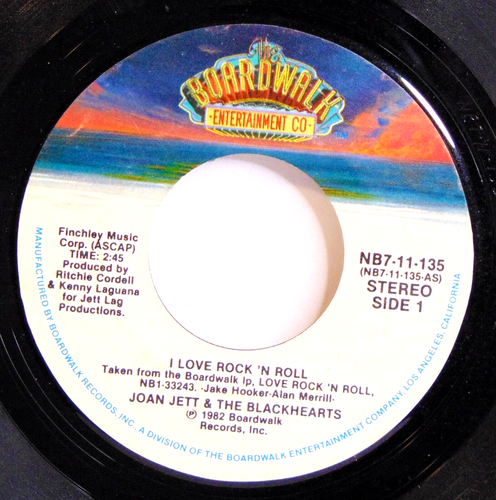 Joan Jett - I Love Rock N Roll - 1982 Boardwalk NB7-11-135 7" 45 Single VG++