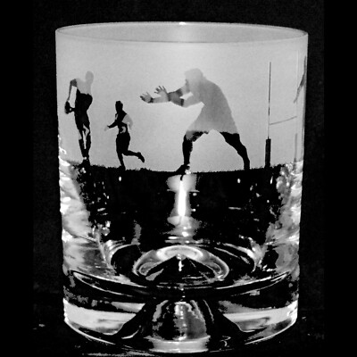 Animo Glas - SANDGESTRAHLTER FRIEZE WHISKY WHISKEY TUMBLER GLAS - Rugby