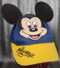 Walt Disney World Youth Felt Patch  Padded Ears Mickey Mouse Strap Back Hat