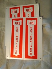 Lot of 2 Therwen 3D Fire Extinguisher Arrow Down  Metal Wall Signs - New