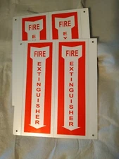 Lot of 2 Therwen 3D Fire Extinguisher Arrow Down  Metal Wall Signs - New