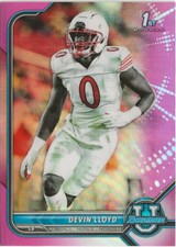 2022 Bowman Chrome University Devin Lloyd Pink Refractor SP RC Jaguars