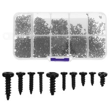  1000 Pcs Small Screws Self Tapping Black Flat Masonry Round Head Electrical