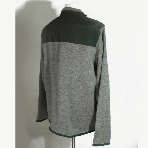 NWT American Eagle Outfitters Mens XL Gray Flannel Top Black Nylon Snaps Pockets - Picture 7 of 11
