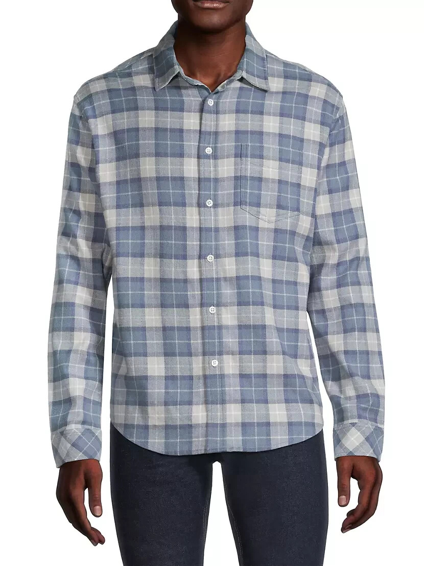 Фланелевая рубашка свободного кроя Rails Sussex на пуговицах свободного кроя мужская S Glacier Denim Белая L/S