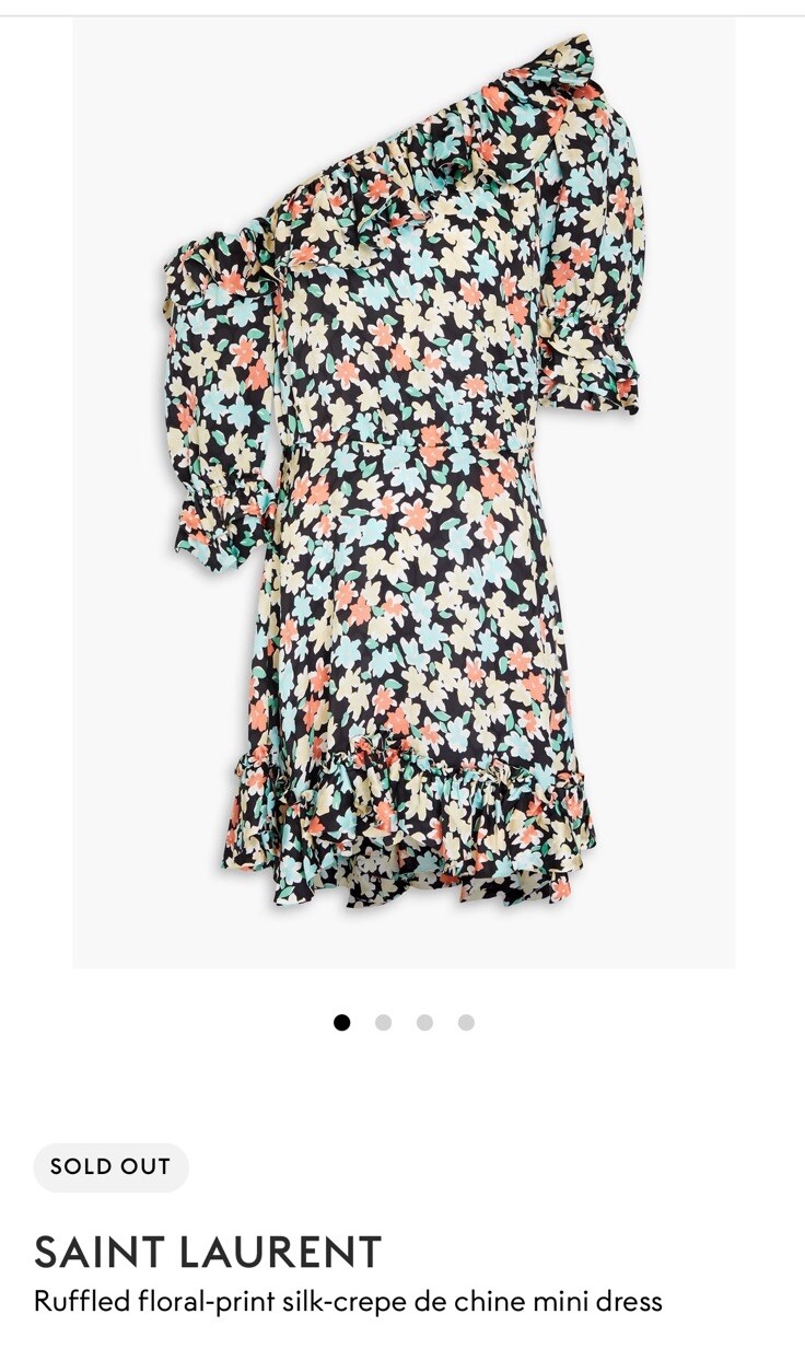 Mini seta crepe arricciata Saint Laurent nuova taglia F34