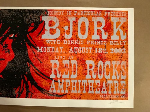 BJORK Concert Poster Red Rocks Colorado By Lindsey Kuhn 2003 Silkscreen Print - Picture 9 of 12