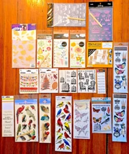 Exciting range of 15 vintage scrapbooking rub-ons, all new in package