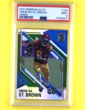 2021 Panini Donruss Elite - Rookies Amon-Ra St. Brown #126 Green (RC) PSA 9 Mint
