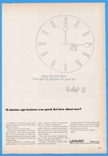 1969 Sperry Rand UNIVAC Real Time Computer 15 Minutes Ago Business was Good Ad