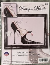 Design Works POLKA DOT Counted Cross Stitch KIT 2553- Sealed - Elegant Cat NIP