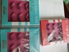 3 Pack LWYA Flash Lash Flirt Self-Adhesive False Lashes Trio Boxes