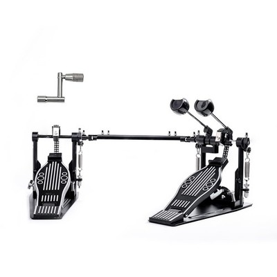Double Bass Drum Pedal Chain Drive Kick Adjustable Beater Key AQ-DBDP-ST
