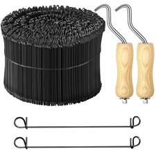 1000 Pcs 16 Gauge Rebar Tie Wire-6” Long with 2 Rebar Tie Tools, Double Loop A