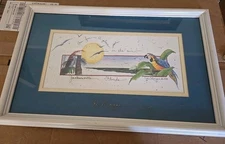 D. Morgan Vtg Framed Print "For Fun A Place" 1994 Nautical Parakeet Florida 
