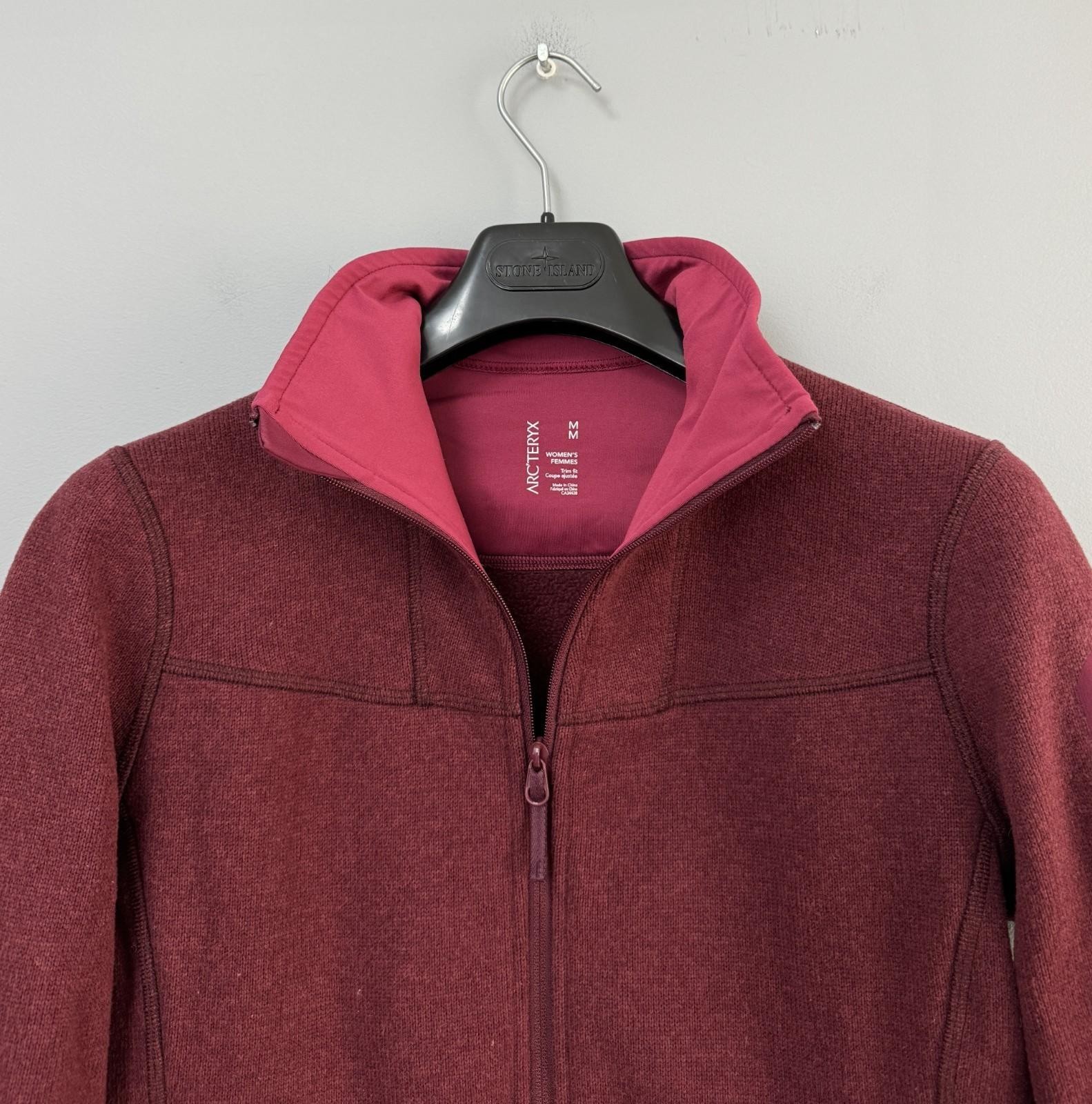 Women's Arcteryx Arc'teryx Covert Cardigan Full Zip Fleece Jacket Burgundy Sz M image 5