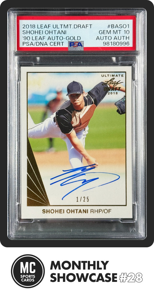 SHOHEI OHTANI PSA 10 2018 LEAF ULTIMATE DRAFT '90 RETRO ROOKIE AUTO GOLD RC 1/25 view 1