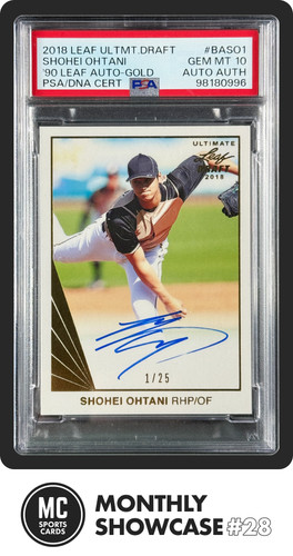 SHOHEI OHTANI PSA 10 2018 LEAF ULTIMATE DRAFT '90 RETRO ROOKIE AUTO GOLD RC 1/25