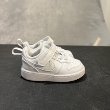 Nike Court Borough Low Shoes Toddler 5C Triple White Strap Sneakers DV5458-106