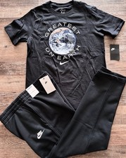 NWT Nike Boys YXL Black/White GREATEST ON EARTH Sweat Pants Set XL