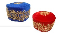 Traditional Igbo Nigerian kufi Beaded Velvet Chieftain Hat
