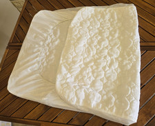 Set of 2 Crib Mattress Protector  White  Smoke-Free Home Water-Proof 