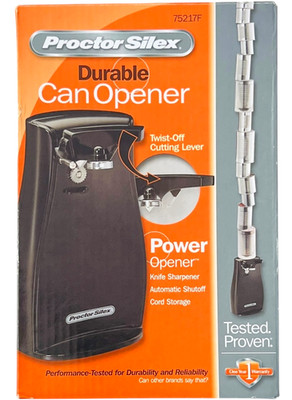 Proctor Silex Durable Can Opener Knife Sharpener 75217F - Black - Brand NEW