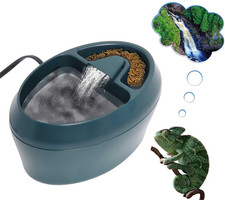 Reptile Waterfall Fountain  Feeder - Automatic Water Dispenser, Food Trough for
