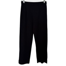 Vintage Exclusively Misook Black Straight Pull On Acrylic Crop Dress Pants XS