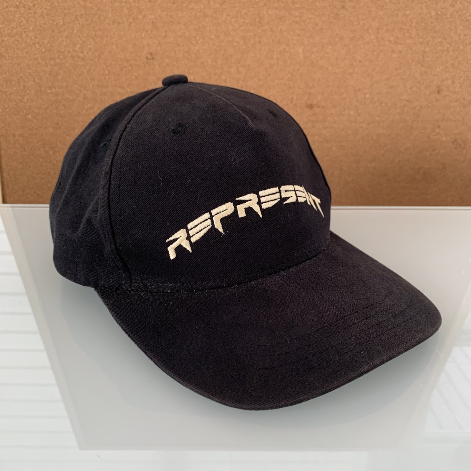 REPRESENT Black Strap Back Baseball Hat Cap Embro… - image 4