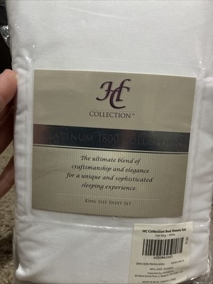 Bed Sheets Set King with 2 Pillowcases, Hotel Luxury Platinum 1800 Series Bru...