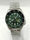 Vintage Refurbished Seiko 5 Sports GMT Green Dial Analog Men's Wrist Watch