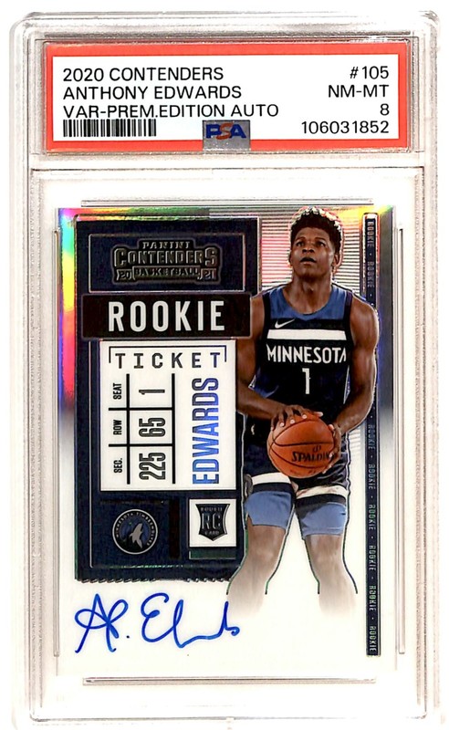 2020-21 Contenders Variation Premium Anthony Edwards Rookie Auto PSA 8 BG6