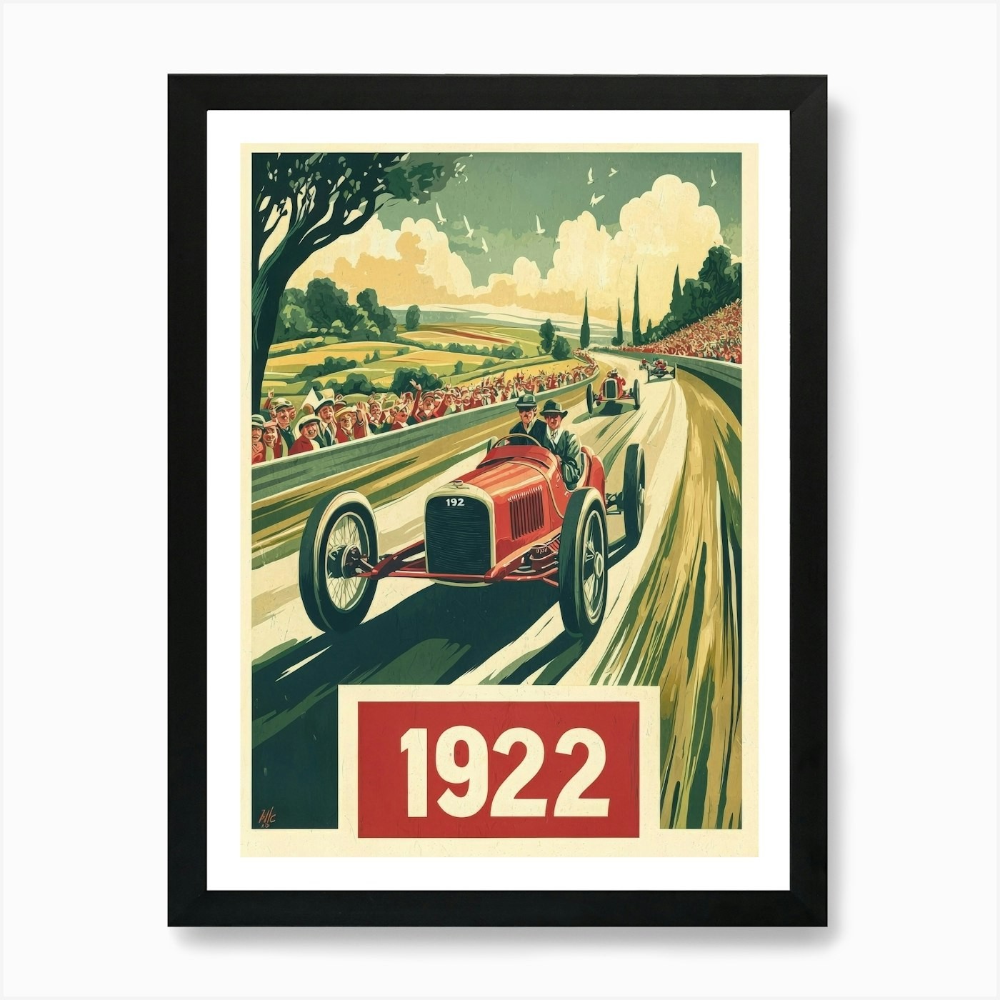 Vintage Sports Poster Framed Wall Art Canvas Print by Aihrgdesign