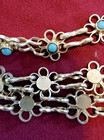 Vintage Sarna India Ornate Three Strand Silver Metal and Blue Bead Necklace BOHO — photo 3