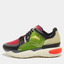 Fendi Size 41 Multicolor Leather Mesh and Rub...