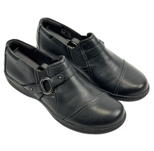 Clarks Women  s Cheyn Madi Slip On Shoes Leather 7.5M Black Comfort Loafers