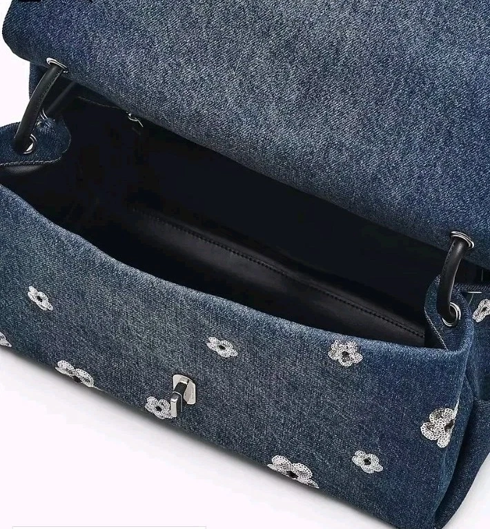 BOLSO DOBLE GRANDE NUEVO CON ETIQUETAS MARC JACOBS THE SEQUIN DAISY DENIM Foto 4 de 4