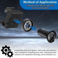 40 Sets M6 X 16Mm Rack Mount Cage Nuts, Screws,Nylon Lock Washers and Washers...