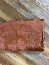 Autumn Floral & Fruit Damask Tablecloth In Bronze 55”x 113”