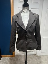 The Limited Women  s Gray Herringbone Blazer Jacket Size 4 Fitted Button