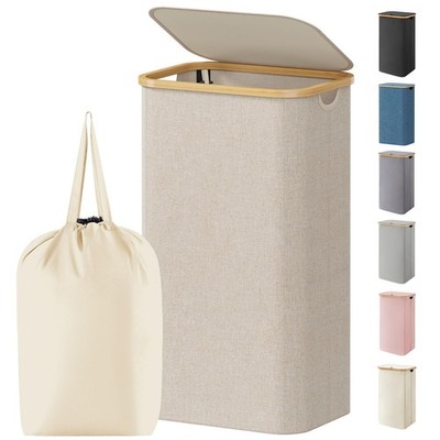 Lifewit 100L Laundry Basket with Lid, Clothes Hampers for 100L, Beige