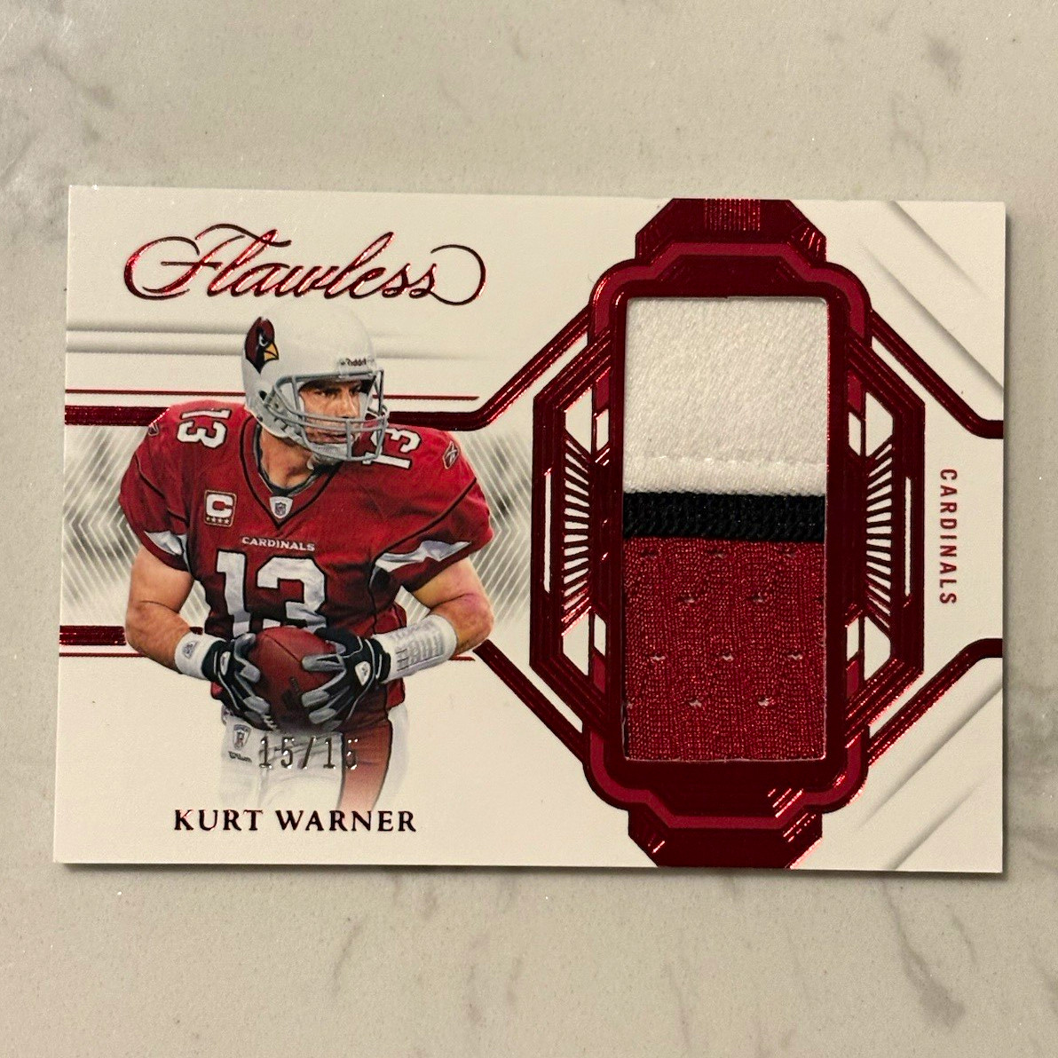 Panini 2023 Flawless Football Kurt Warner Cardinals Patch /15 Bookend HOF QB MEM